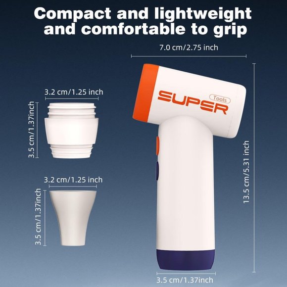 Electric Air Duster for Camera Lenses,Keyboard Cleaning Duster -110000RPM 1 Set - Picture 5 of 9